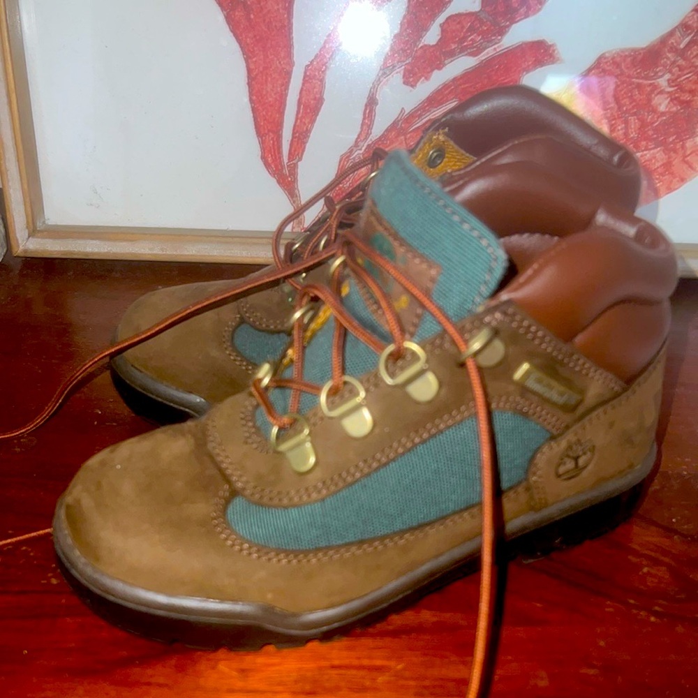 Timberland Premium Mid "Brown" Preschool Boys' Field Boot.